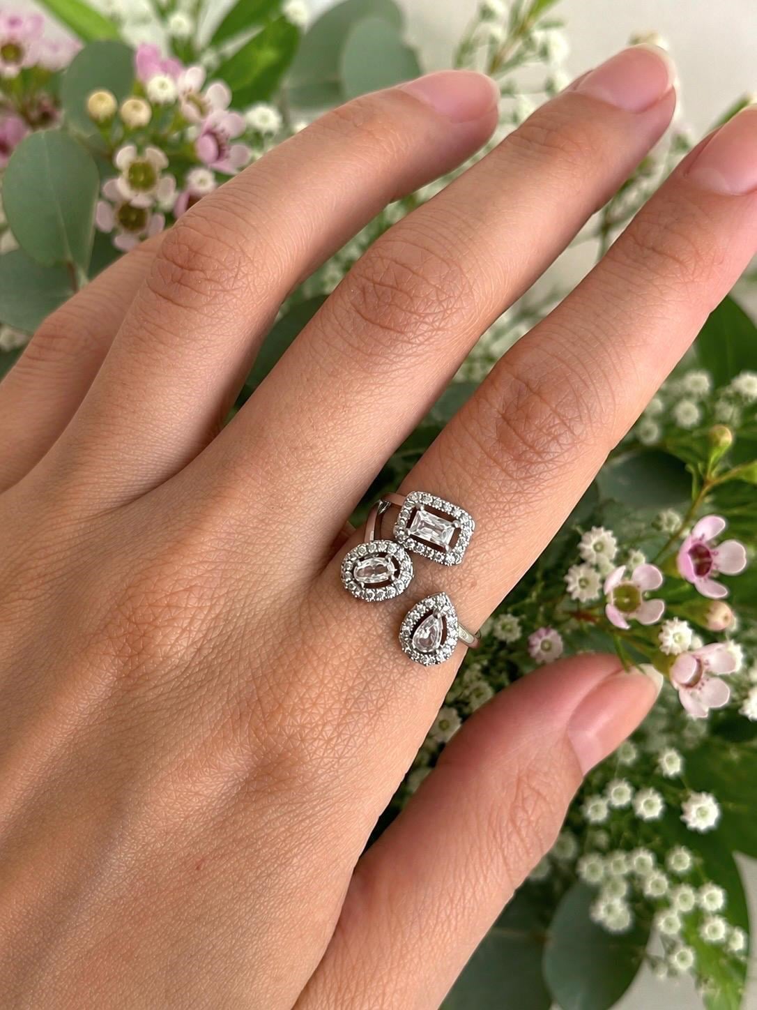 Üç Dal Baget Silver Yüzük