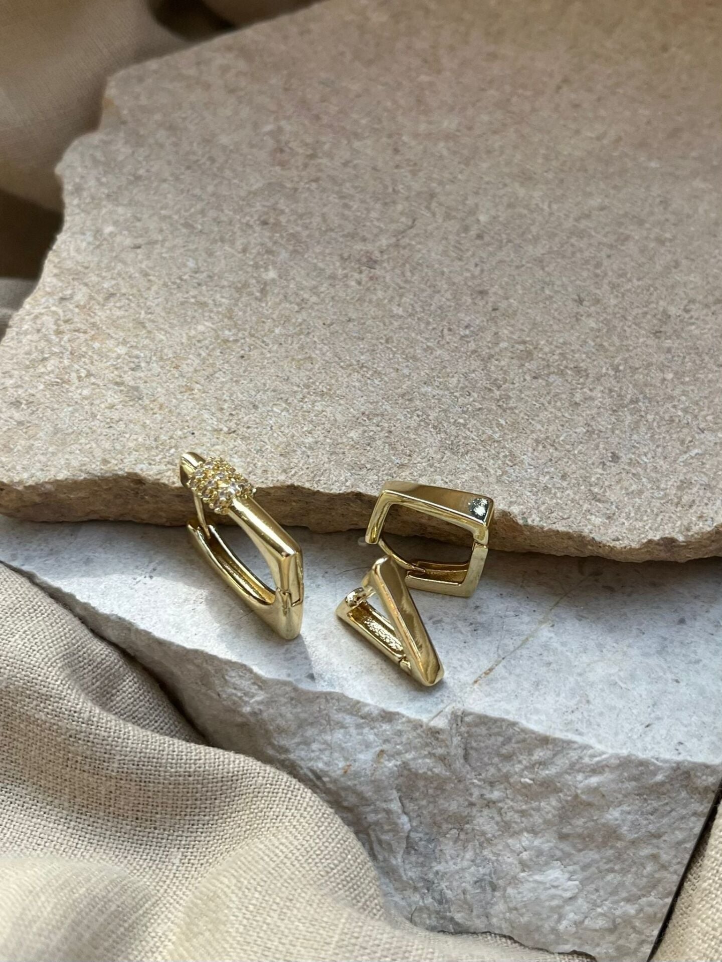 YSX Jewelry Geometrik Üçlü Küpe Seti