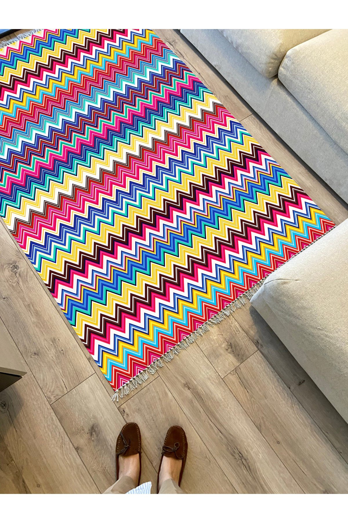 Cotton Kilim 76 Cok renkli Etnik Bohem Stil Pamuk Taban