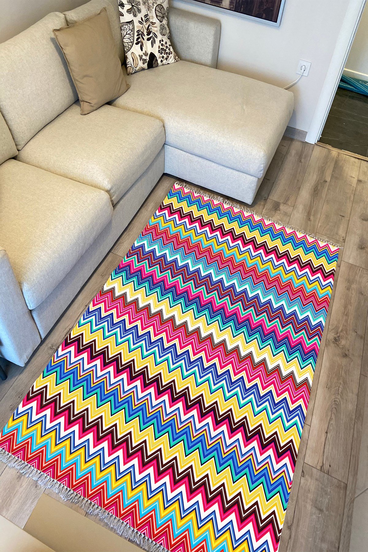 Cotton Kilim 76 Cok renkli Etnik Bohem Stil Pamuk Taban
