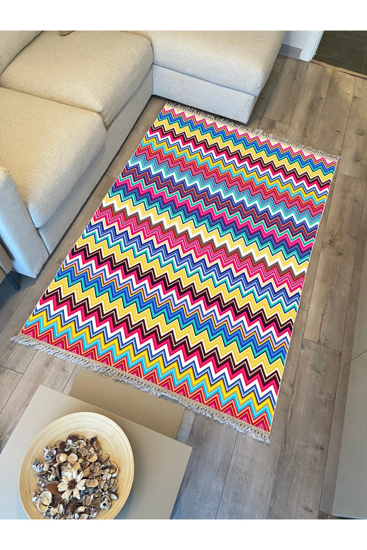 Cotton Kilim 76 Cok renkli Etnik Bohem Stil Pamuk Taban