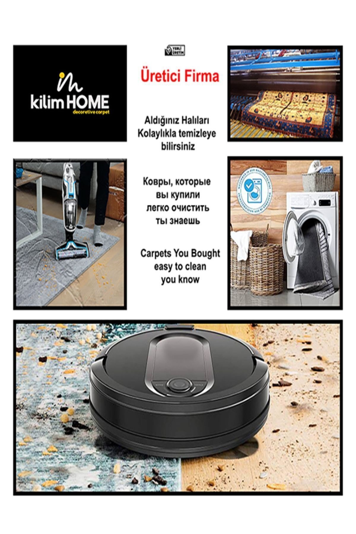 Cotton Serisi Hasır Görümlü Pachwork Eskitme Desenli Dekoratif Dokuma Taban Kilim