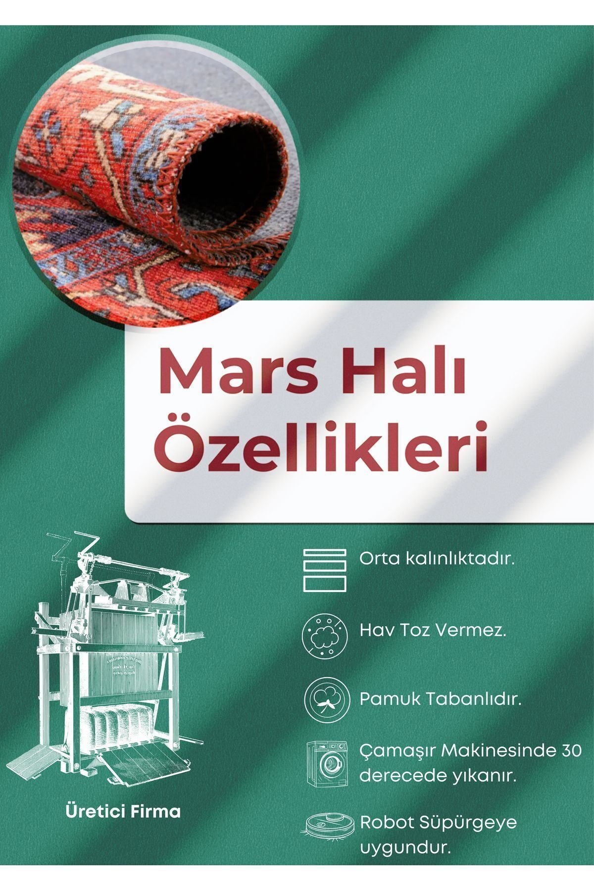 Mars 207 Kaktüs Figürlü Art Modern Kaymaz ve Dokuma Taban Dekoratif Halı