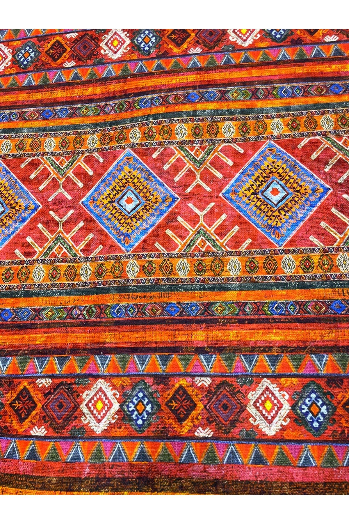 Outlet Dijital Baskılı Oturma Odası, Salon, Pamuk Taban Halı
