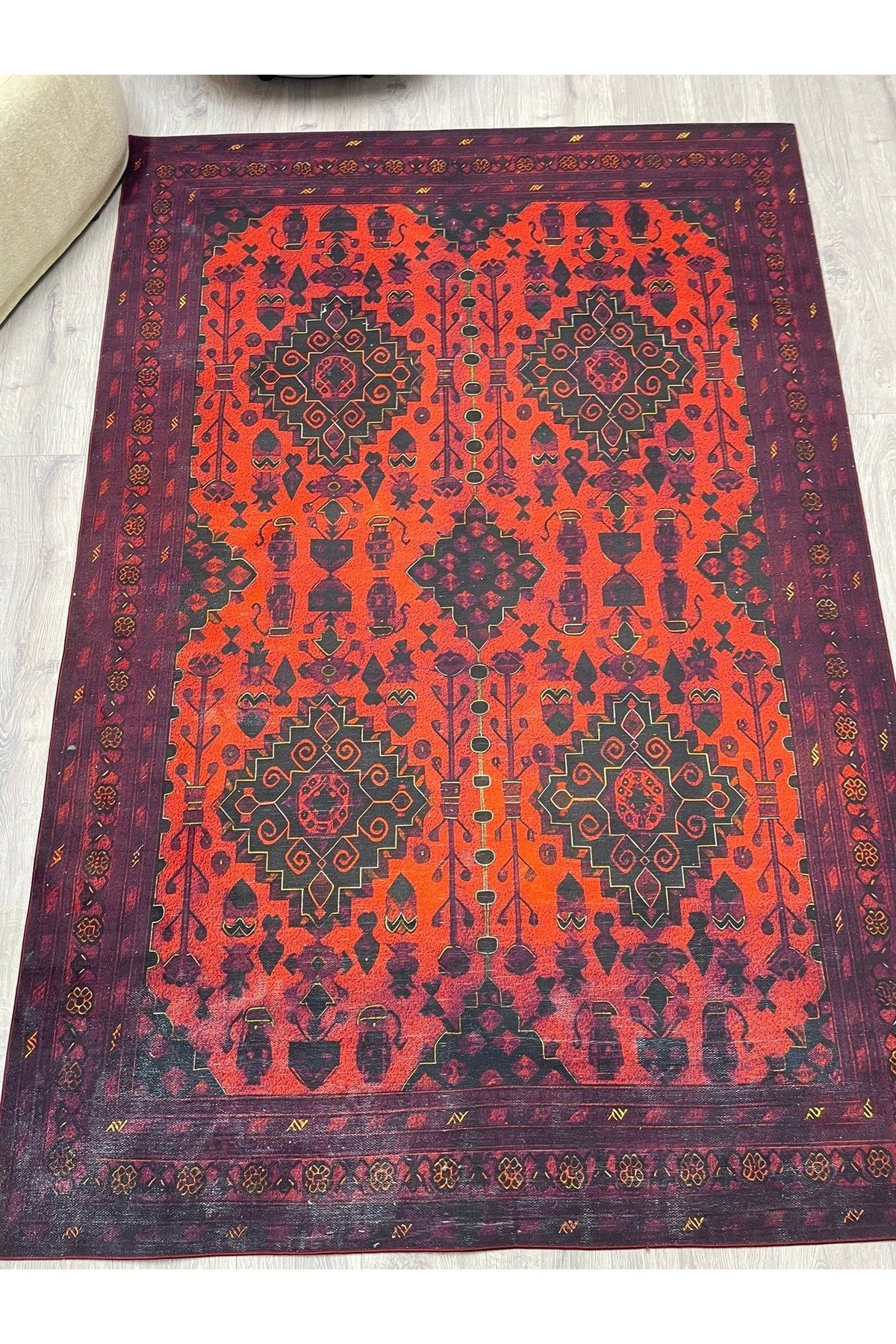 Outlet Dijital Baskılı Oturma Odası, Salon, Antre Hol Pamuk Taban Halı