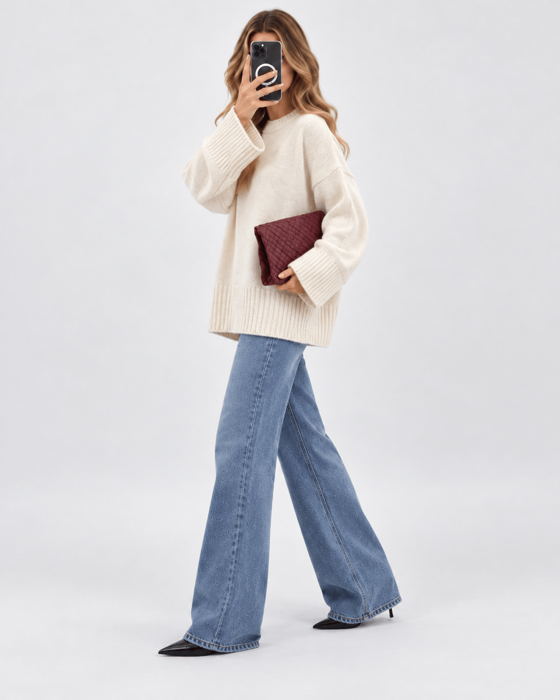 Lily Oversize Triko Kazak-Ekru 