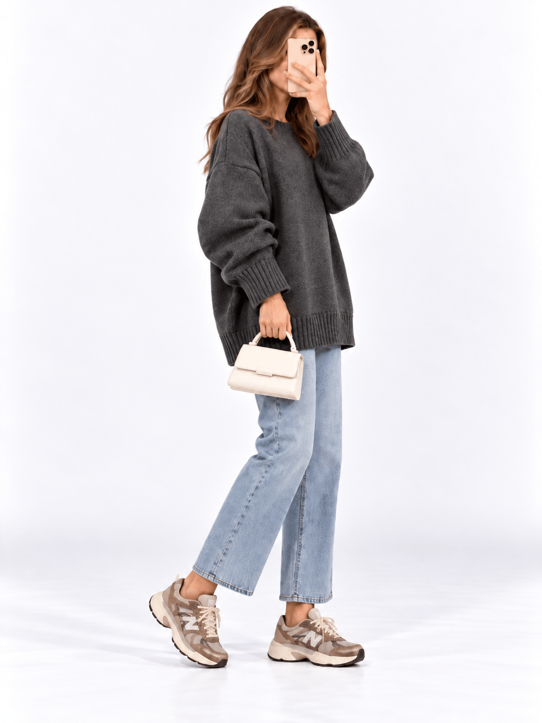 Lily Oversize Triko Kazak-Gri