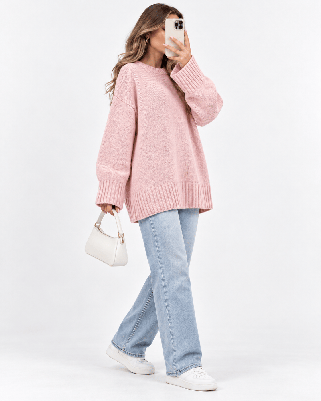 Lily Oversize Triko Kazak-Pembe 