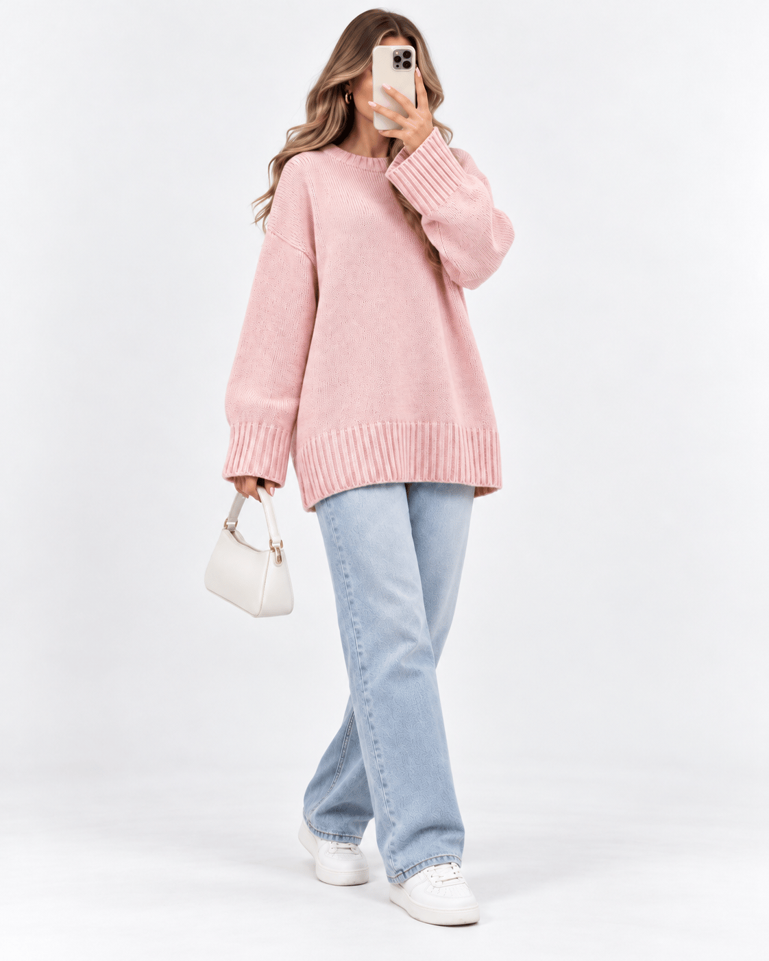 Lily Oversize Triko Kazak-Pembe 