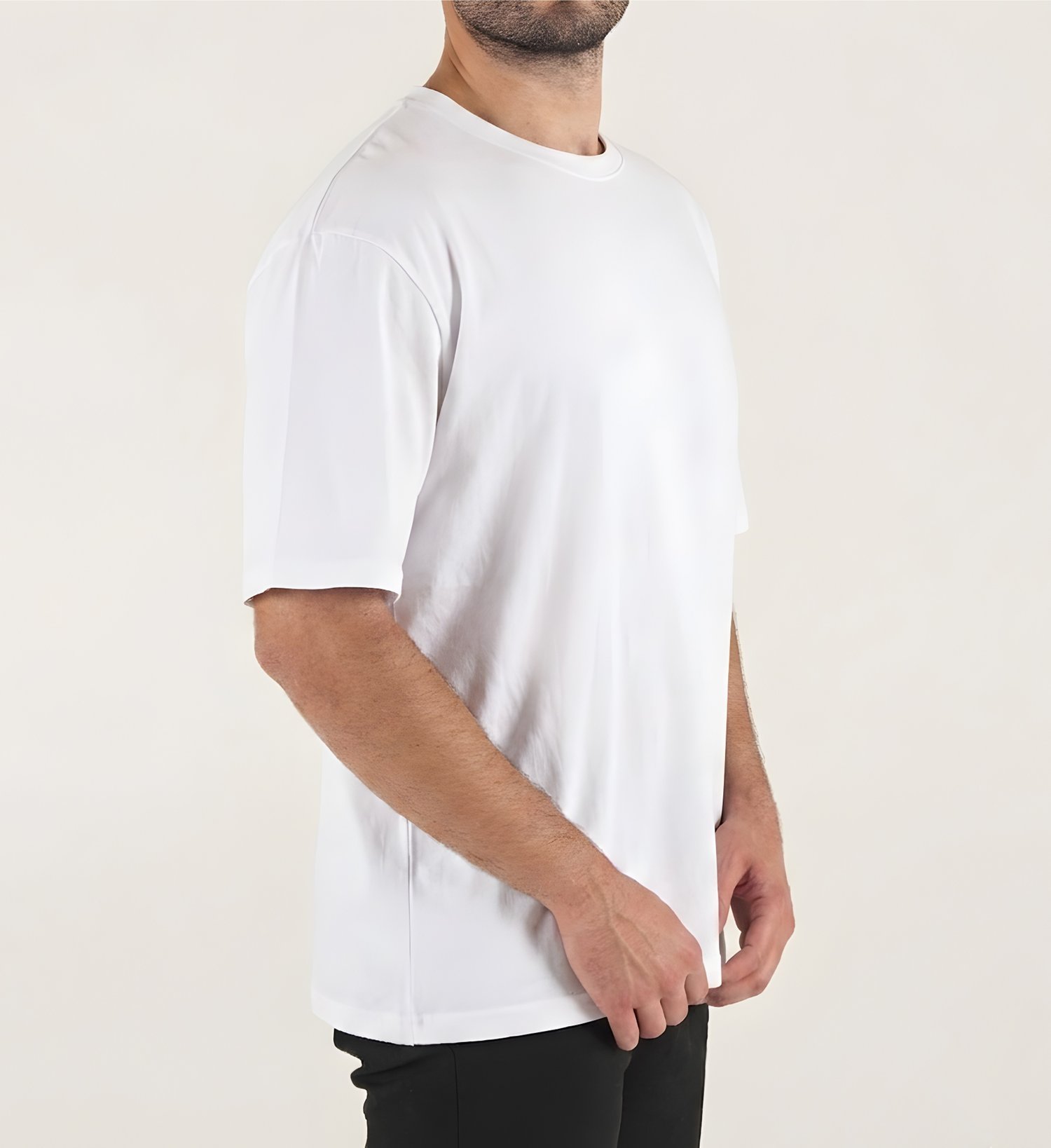 Beyaz Baskılı Oversize Tişört