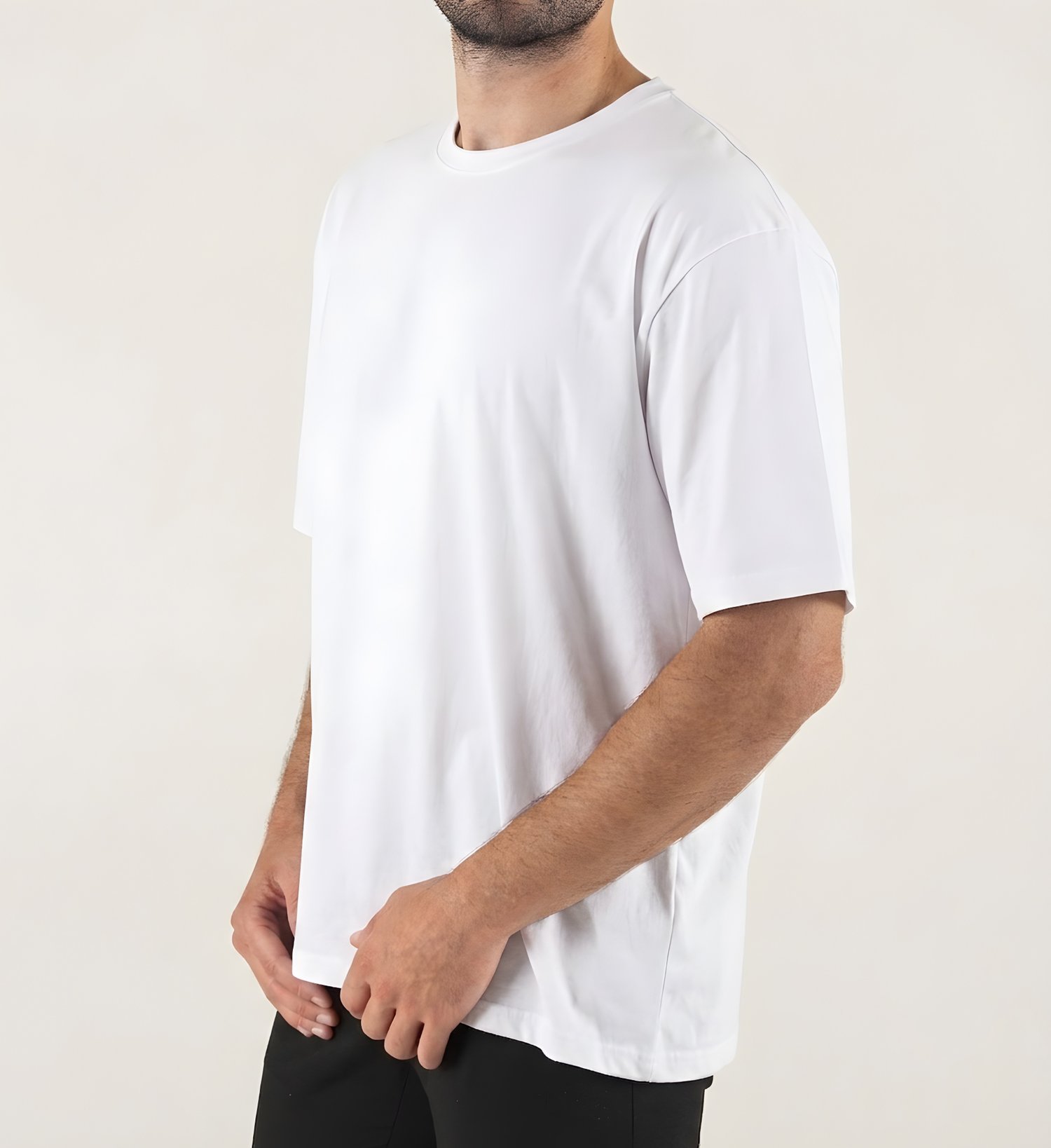Beyaz Baskılı Oversize Tişört