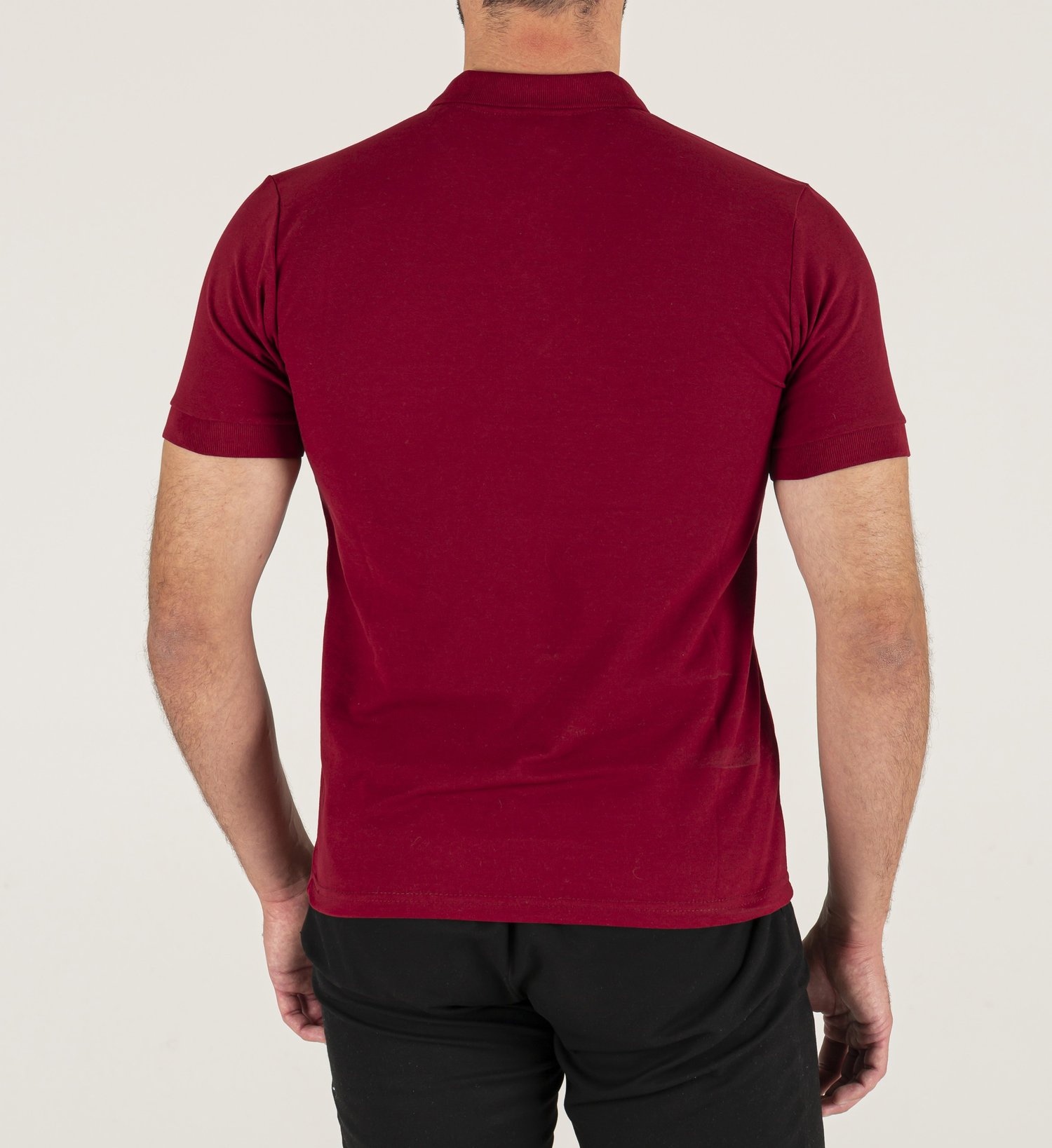 Bordo Polo Yaka Baskılı Lakost Tişört