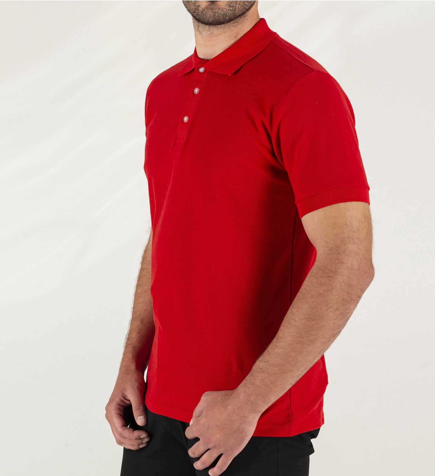 Kırmızı Polo Yaka Baskılı Lakost Tişört