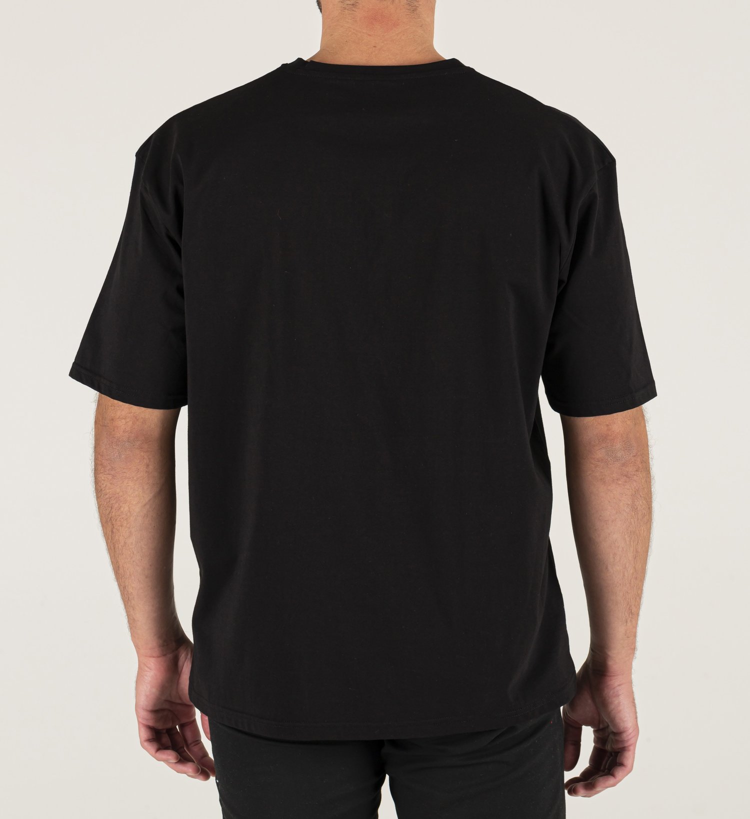 Siyah Baskılı Oversize Tişört