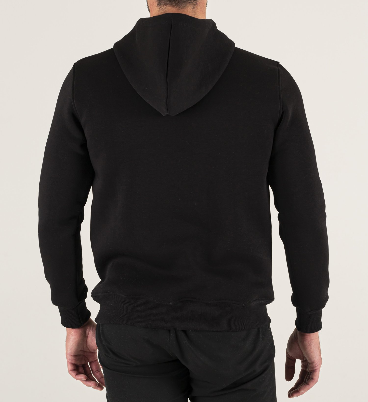 Siyah Kapşonlu Baskılı Hoodie