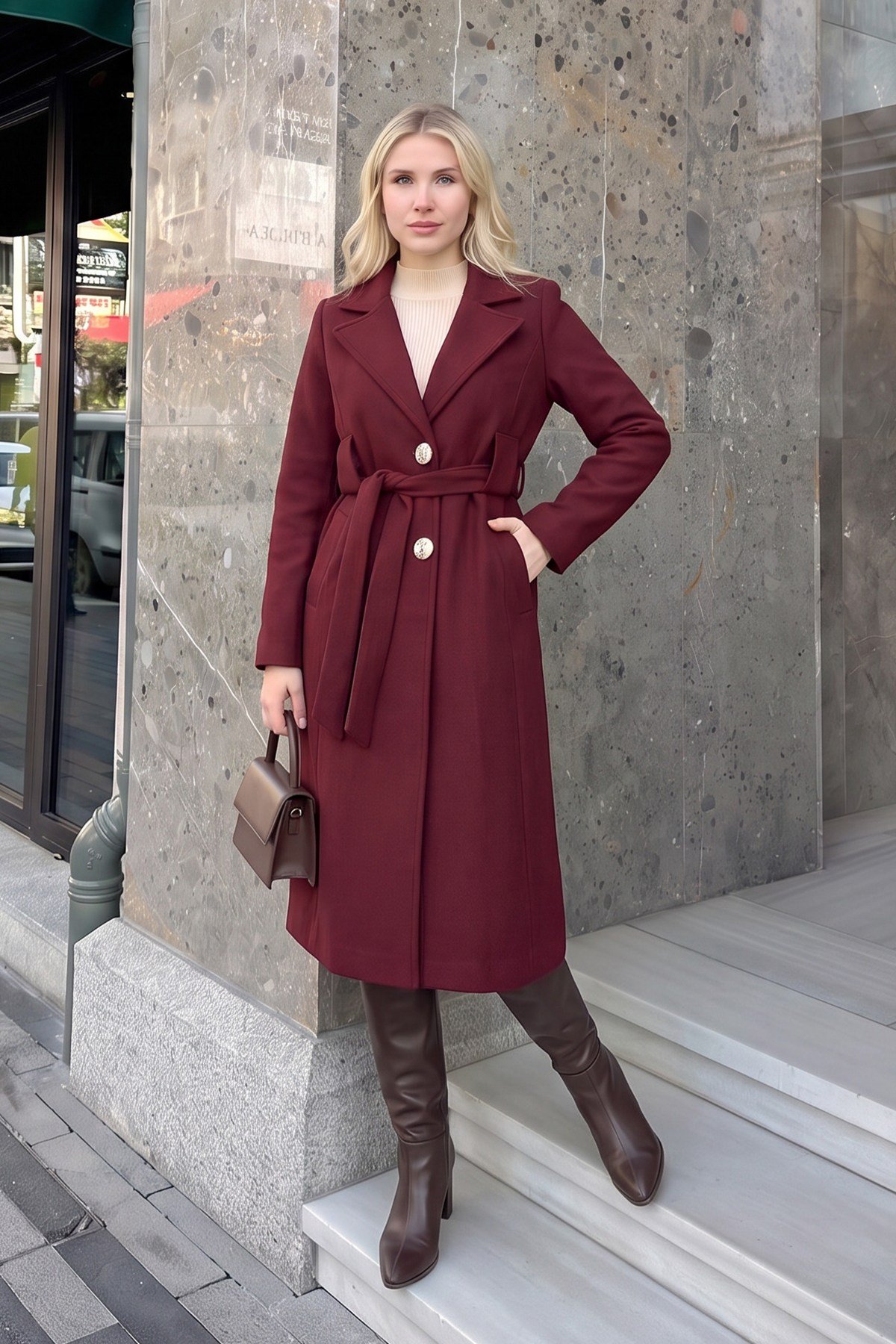 Büyük Kuşak Geçişli Kaban - BORDO