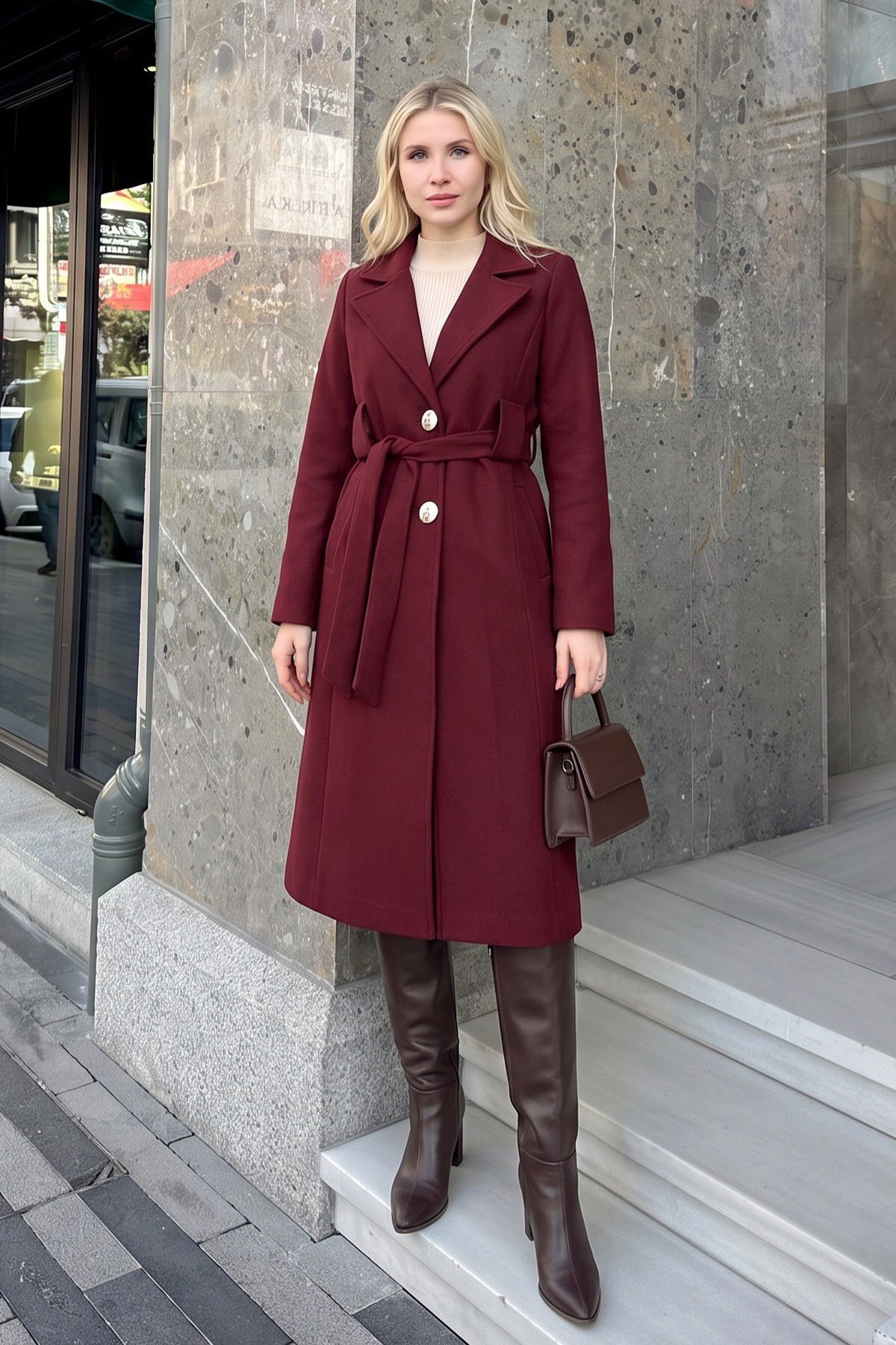 Büyük Kuşak Geçişli Kaban - BORDO