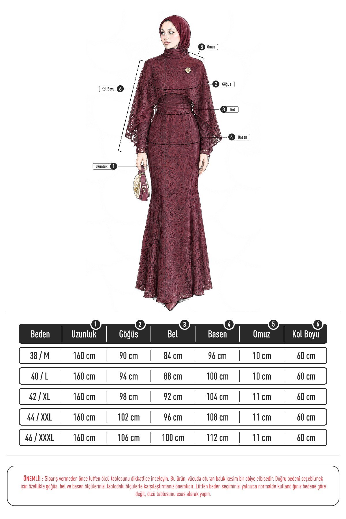 Dantel Balık Abiye Elbise - KAHVERENGİ