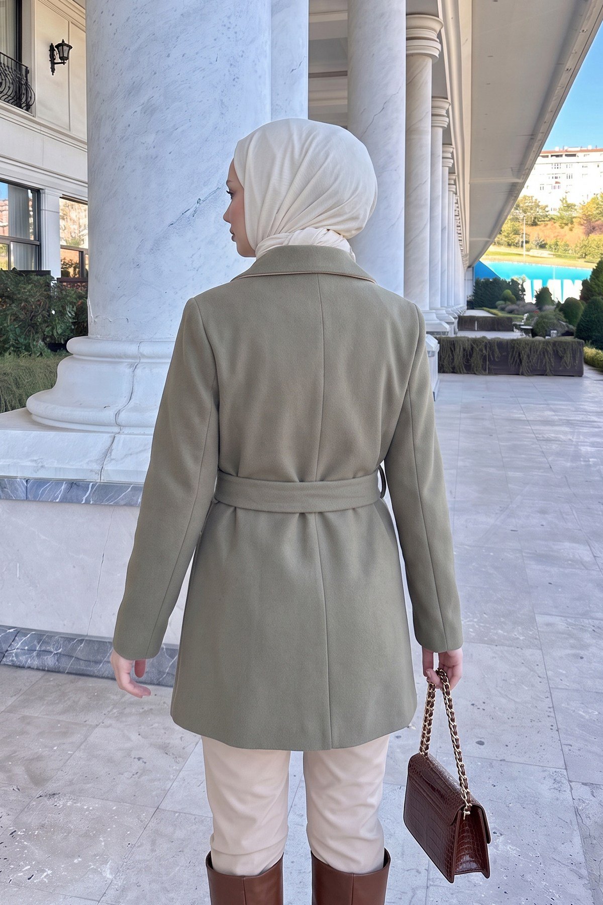 Dikey Cepli Kaşe Kaban - ÇAĞLA
