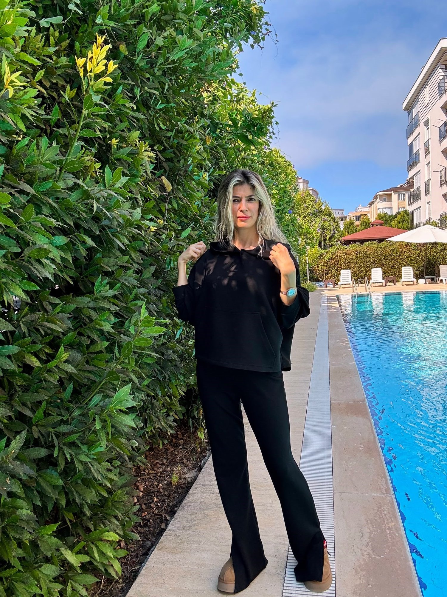 OYSHO EŞOFMAN TAKIM SİYAH