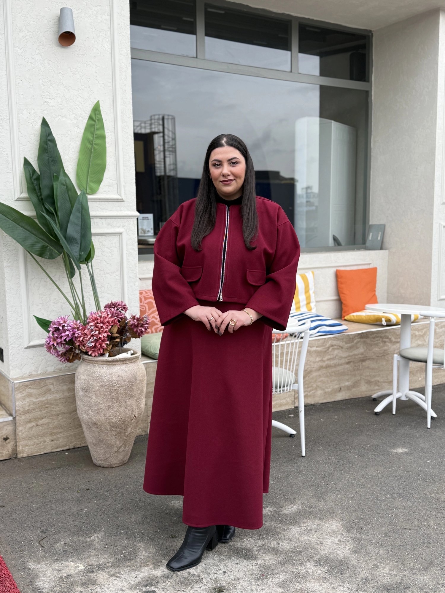 2’Lİ KAŞE FERMUARLI CEKET ÇAN ETEK TAKIM