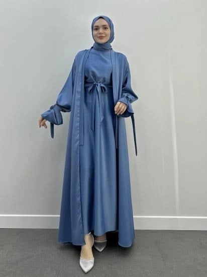 2'Lİ ZARA SATEN ABAYA TAKIM / İÇLİKLİ