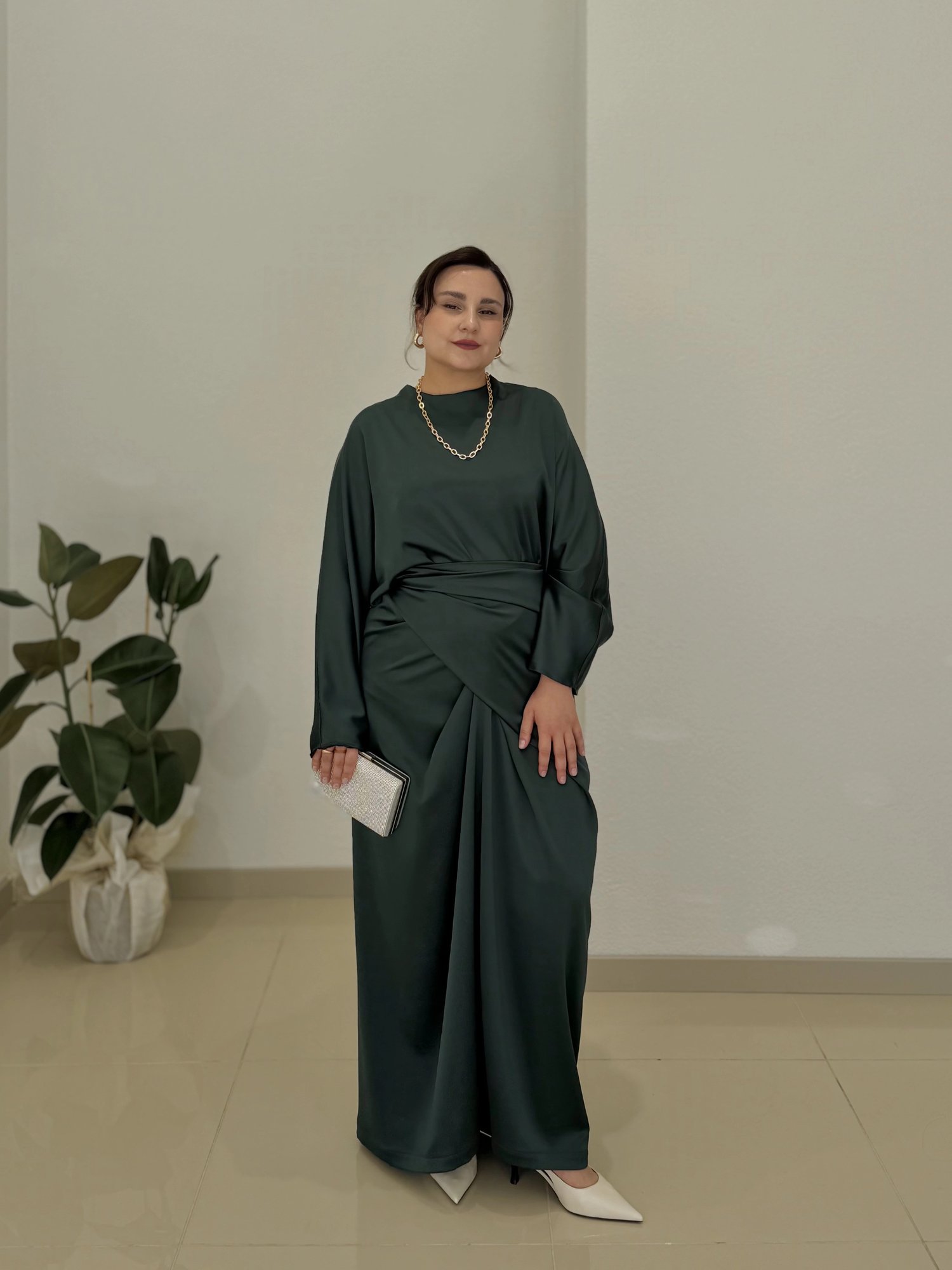 2’li ZARA SATEN ANVELOP BAĞLAMALI ABİYE TAKIM