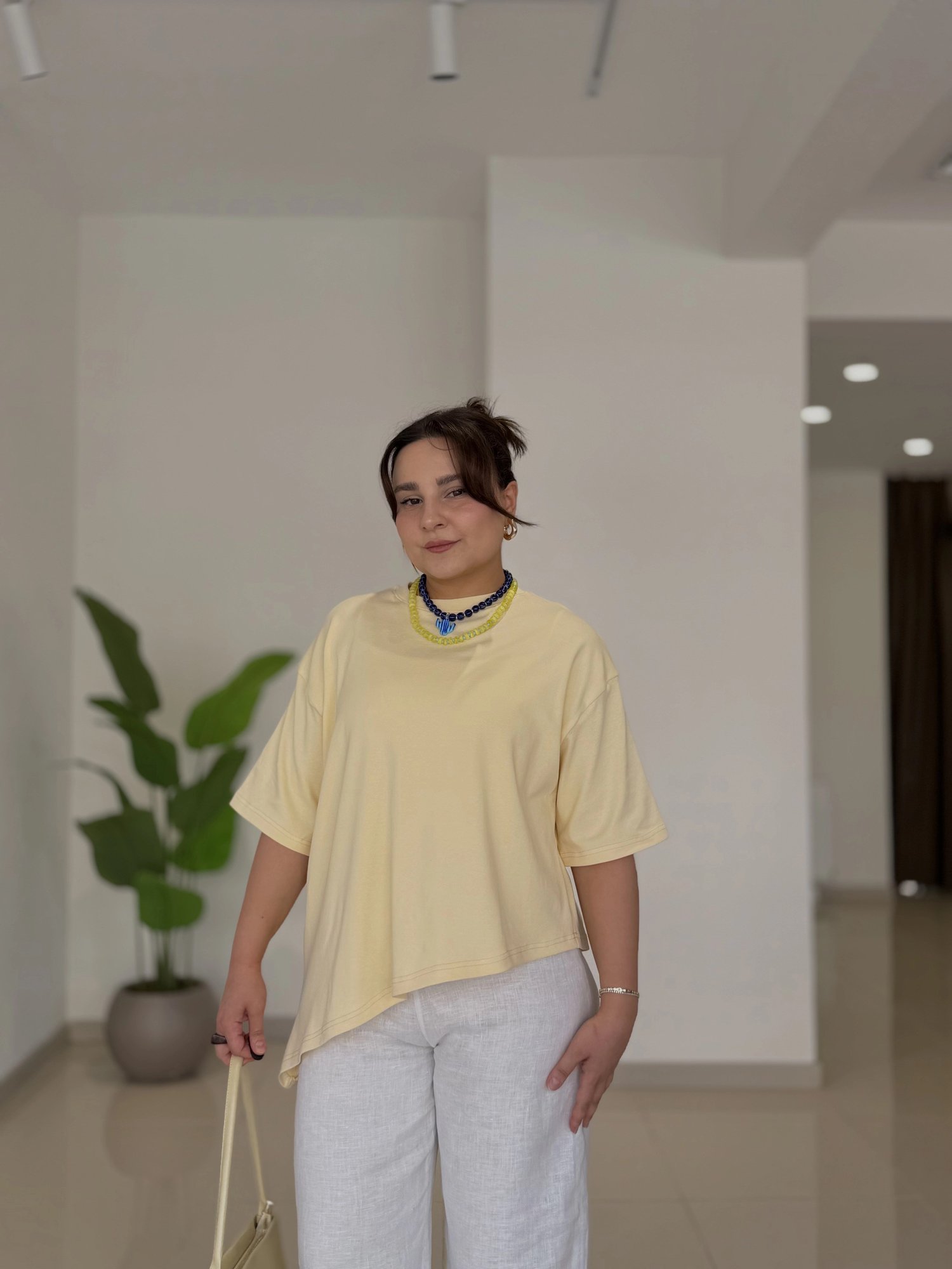 ASİMETRİK KESİM KISA KOLLU BLUZ - PEMBE