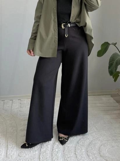 DOUBLE KREP YANLARI DİKİŞSİZ  BOL PANTOLON