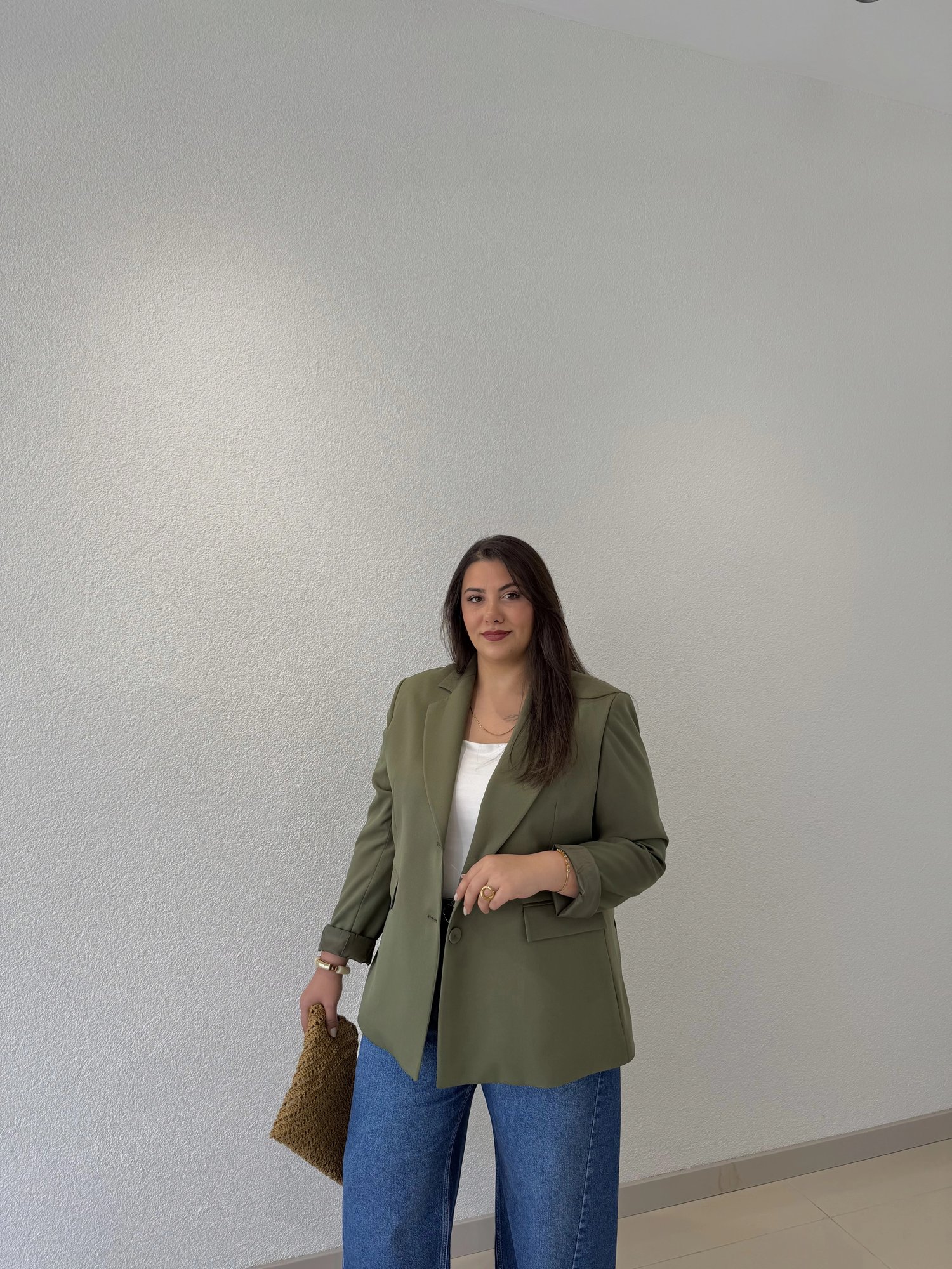 OVERSİZE ASTARLI BLAZER CEKET - ACI KAHVE