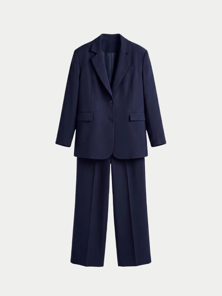 OVERSİZE ASTARLI BLAZER CEKET TAKIM - ACI KAHVE