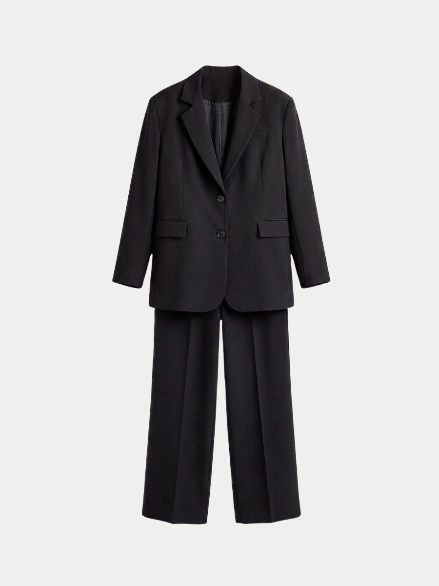 OVERSİZE ASTARLI BLAZER CEKET TAKIM - ACI KAHVE