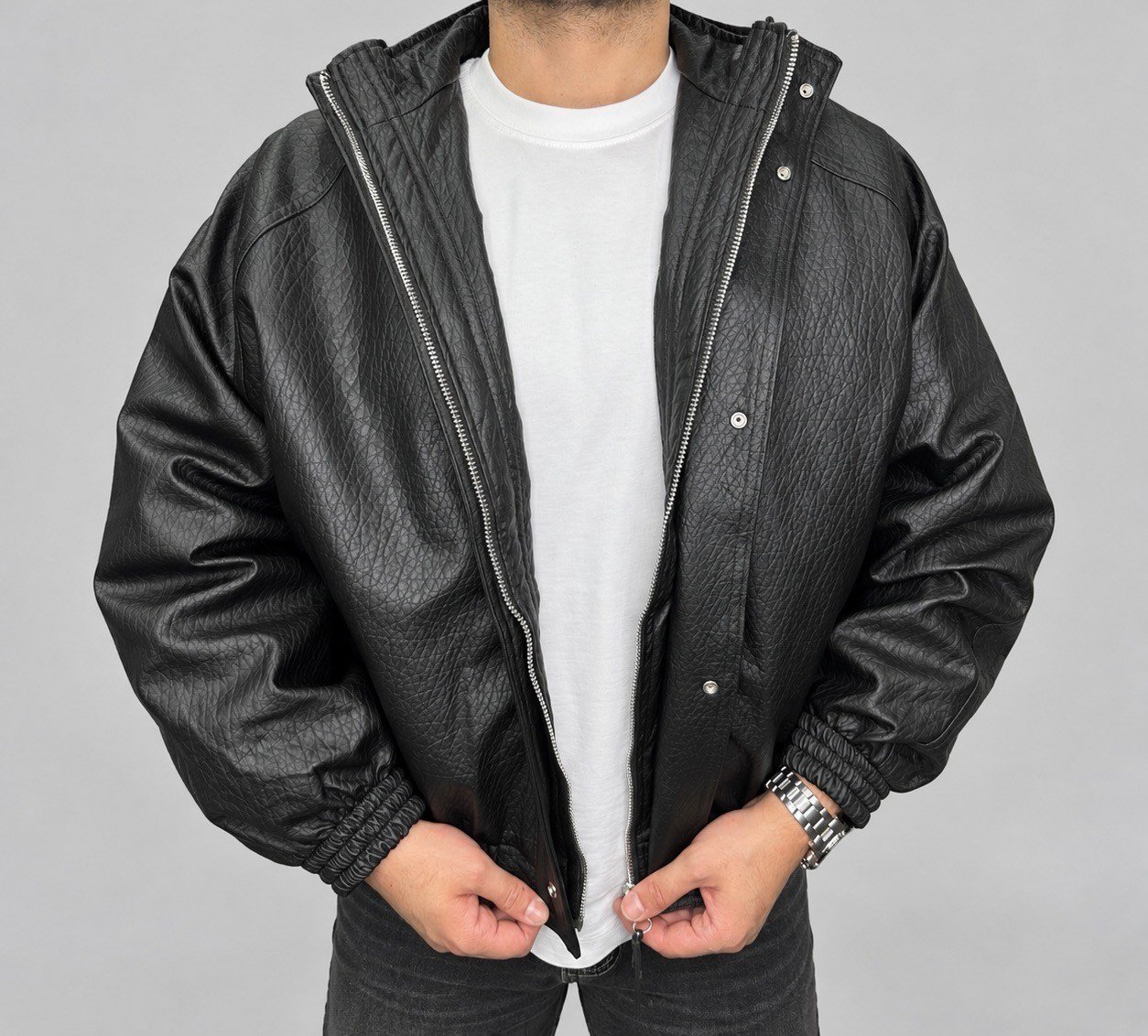 BOMBER DERİ CEKET
