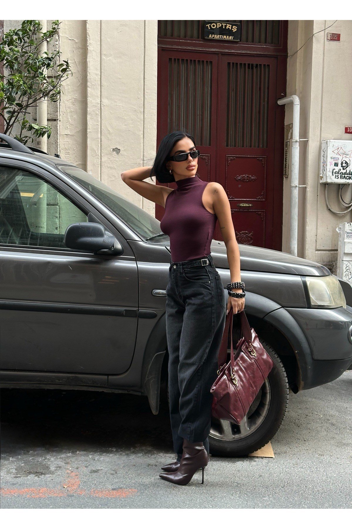 Kadın Baggy Jean Yüksek Bel Palazzo Esnek Kot Pantolon