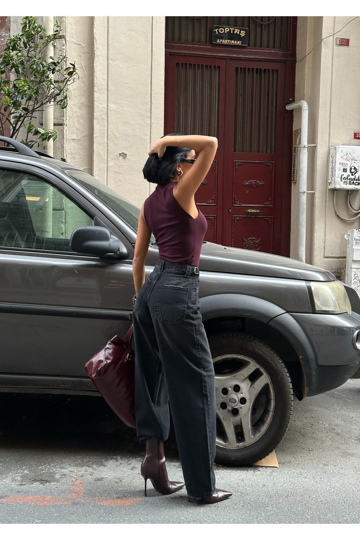 Kadın Baggy Jean Yüksek Bel Palazzo Esnek Kot Pantolon