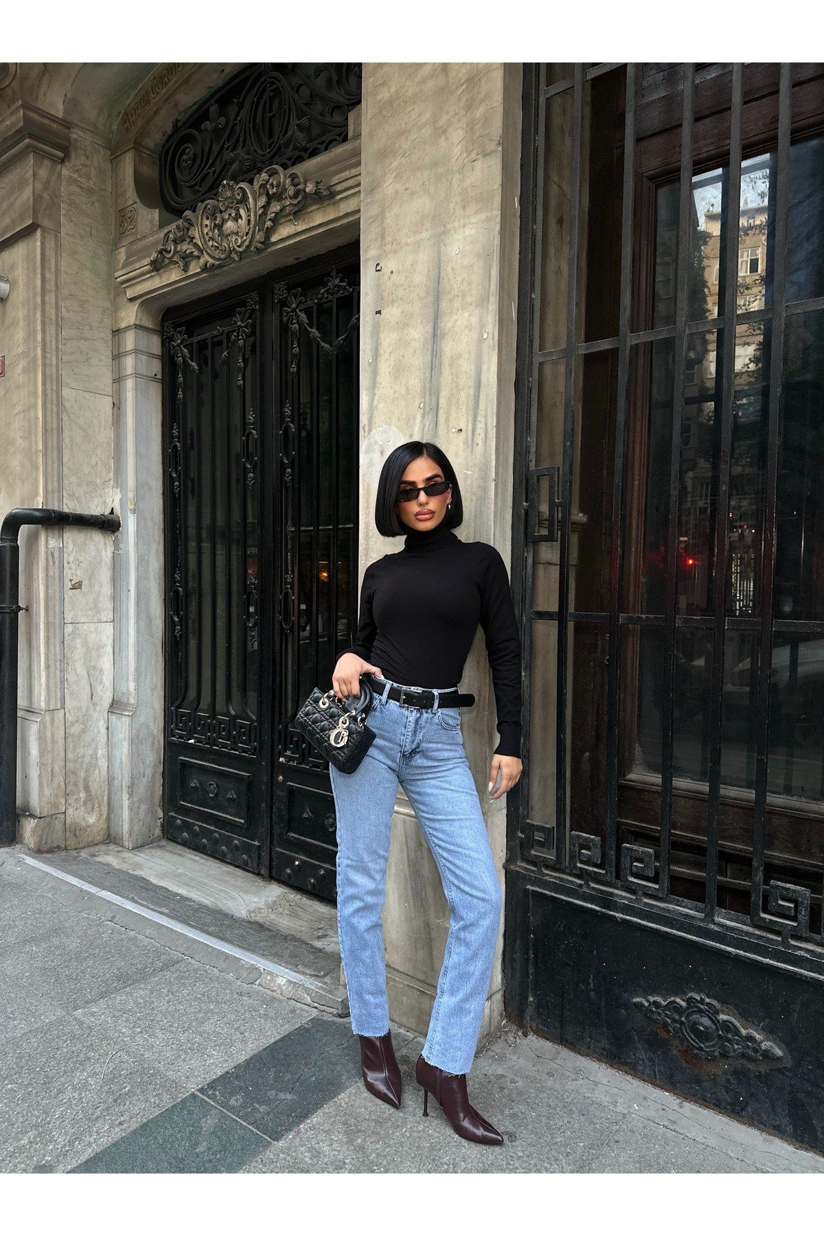 Kadın Jean Yüksek Bel Boyfit Likralı Esnek Kot Pantolon