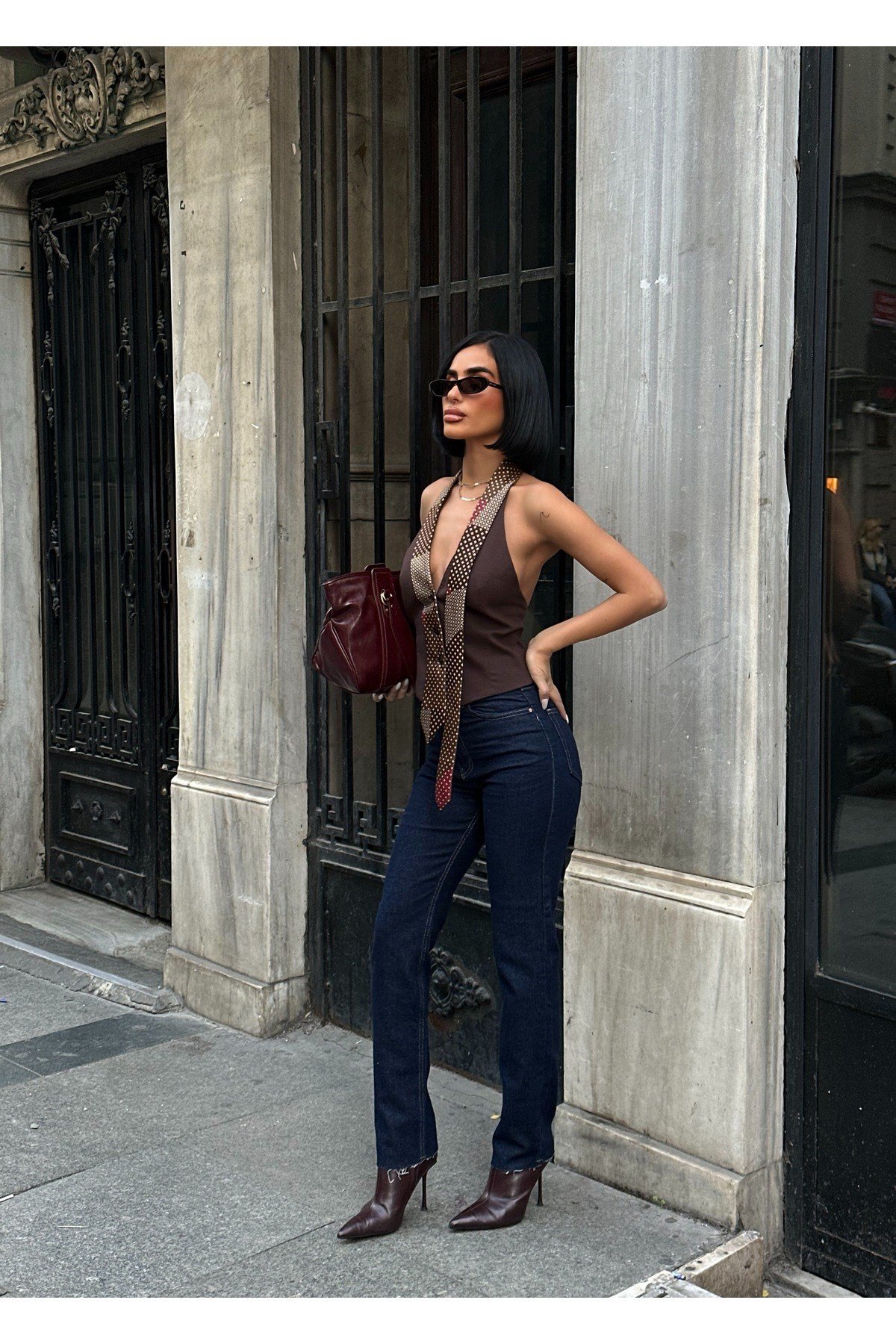 Kadın Jean Yüksek Bel Boyfit Likralı Esnek Kot Pantolon