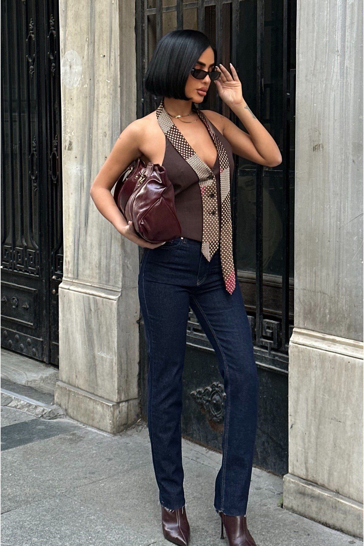 Kadın Jean Yüksek Bel Boyfit Likralı Esnek Kot Pantolon