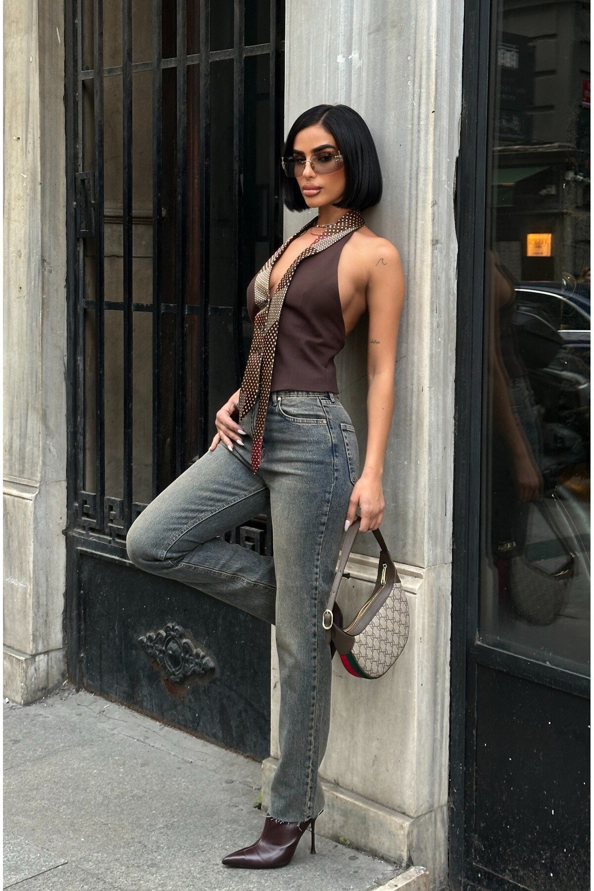 Kadın Jean Yüksek Bel Boyfit Likralı Esnek Kot Pantolon