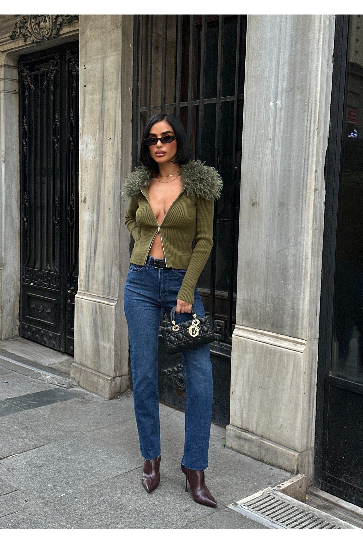 Kadın Jean Yüksek Bel Boyfit Likralı Esnek Kot Pantolon