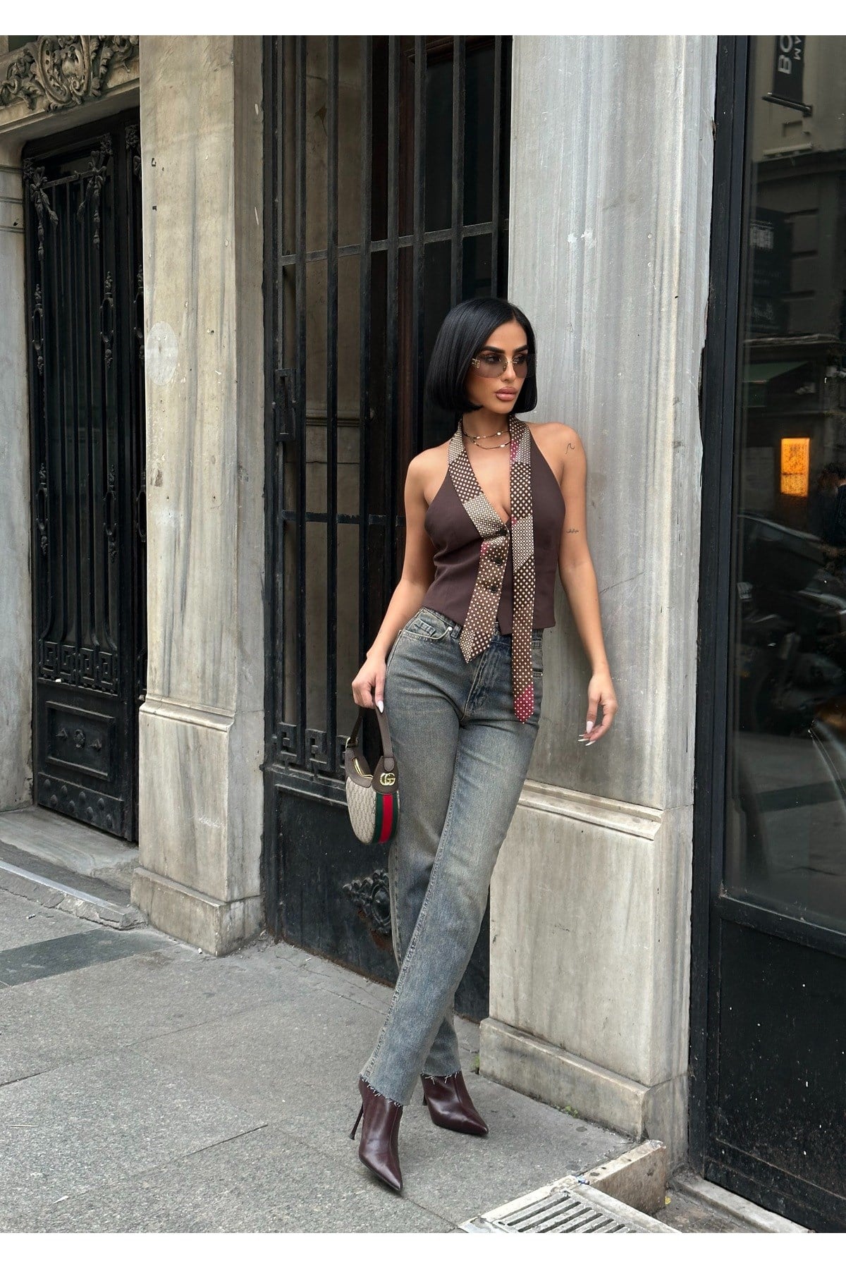 Kadın Jean Yüksek Bel Boyfit Likralı Esnek Kot Pantolon