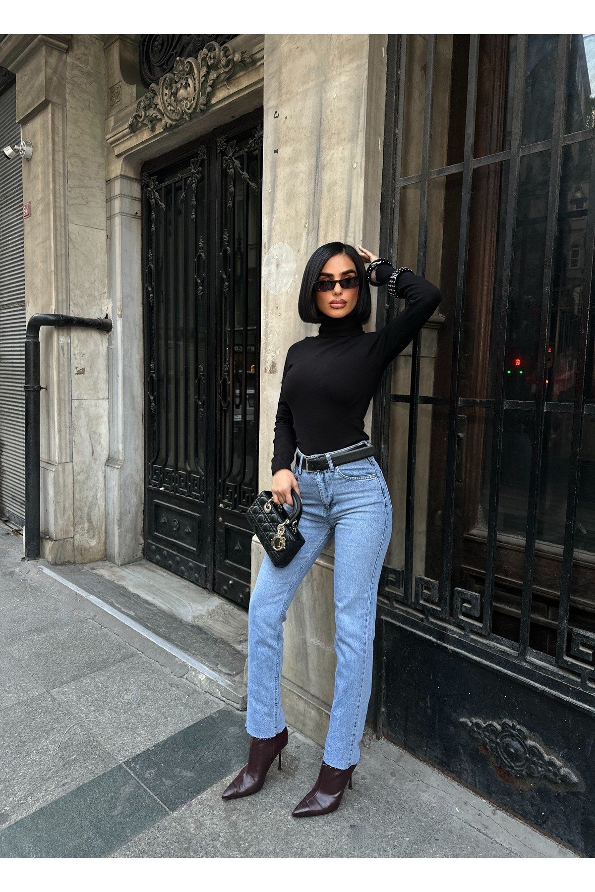Kadın Jean Yüksek Bel Boyfit Likralı Esnek Kot Pantolon