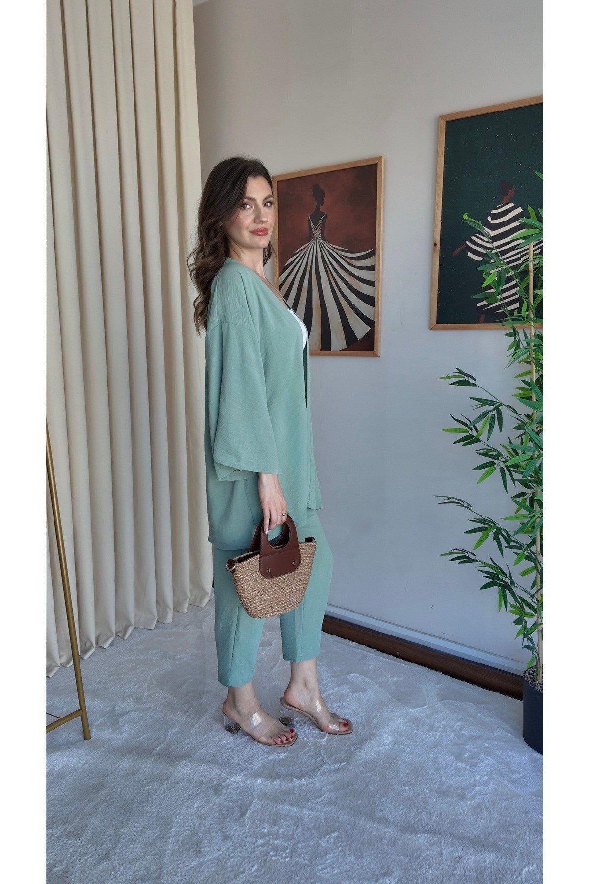 Kadın Kimono Pantolon İkili Takım