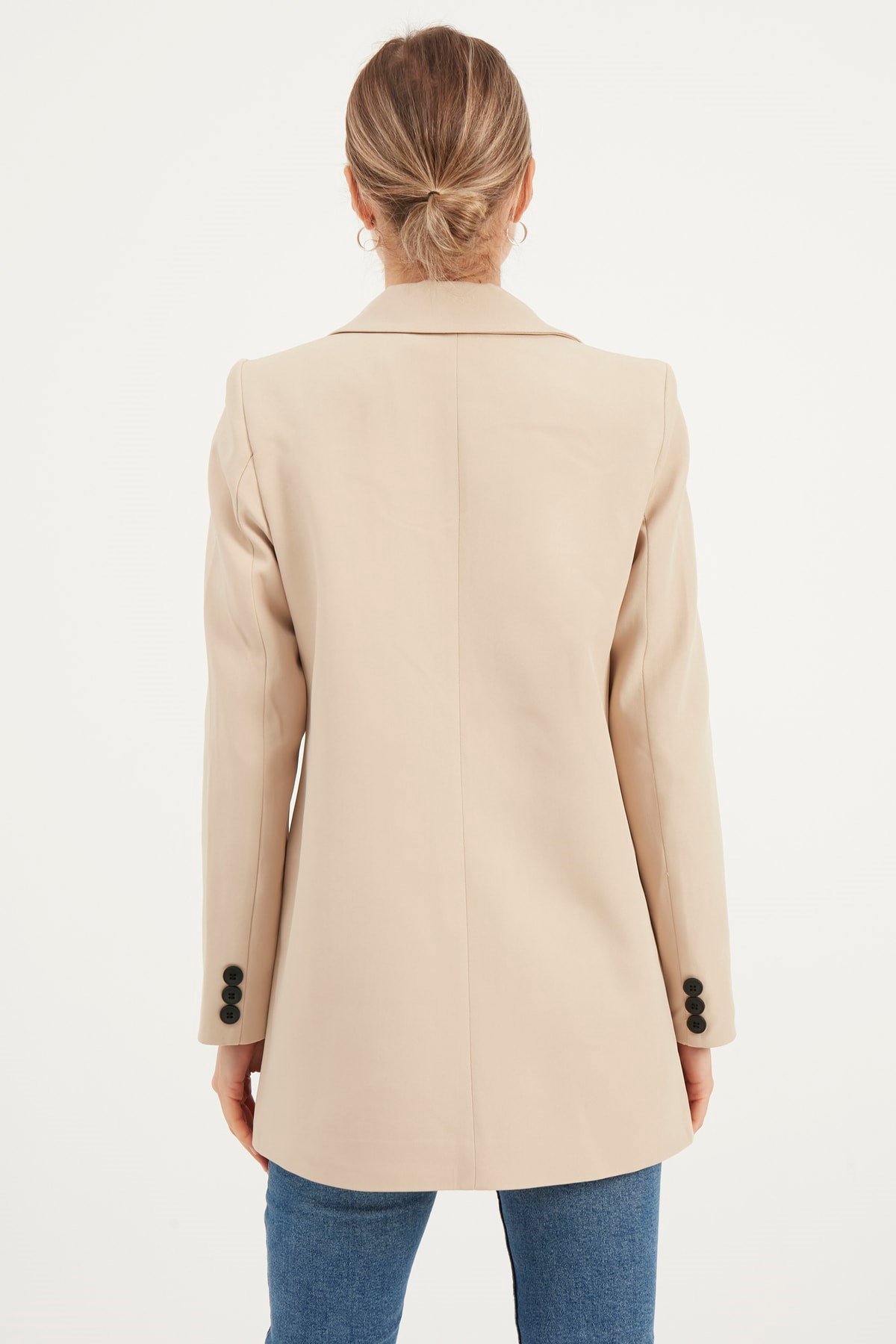 Kadın Krem Blazer Ceket