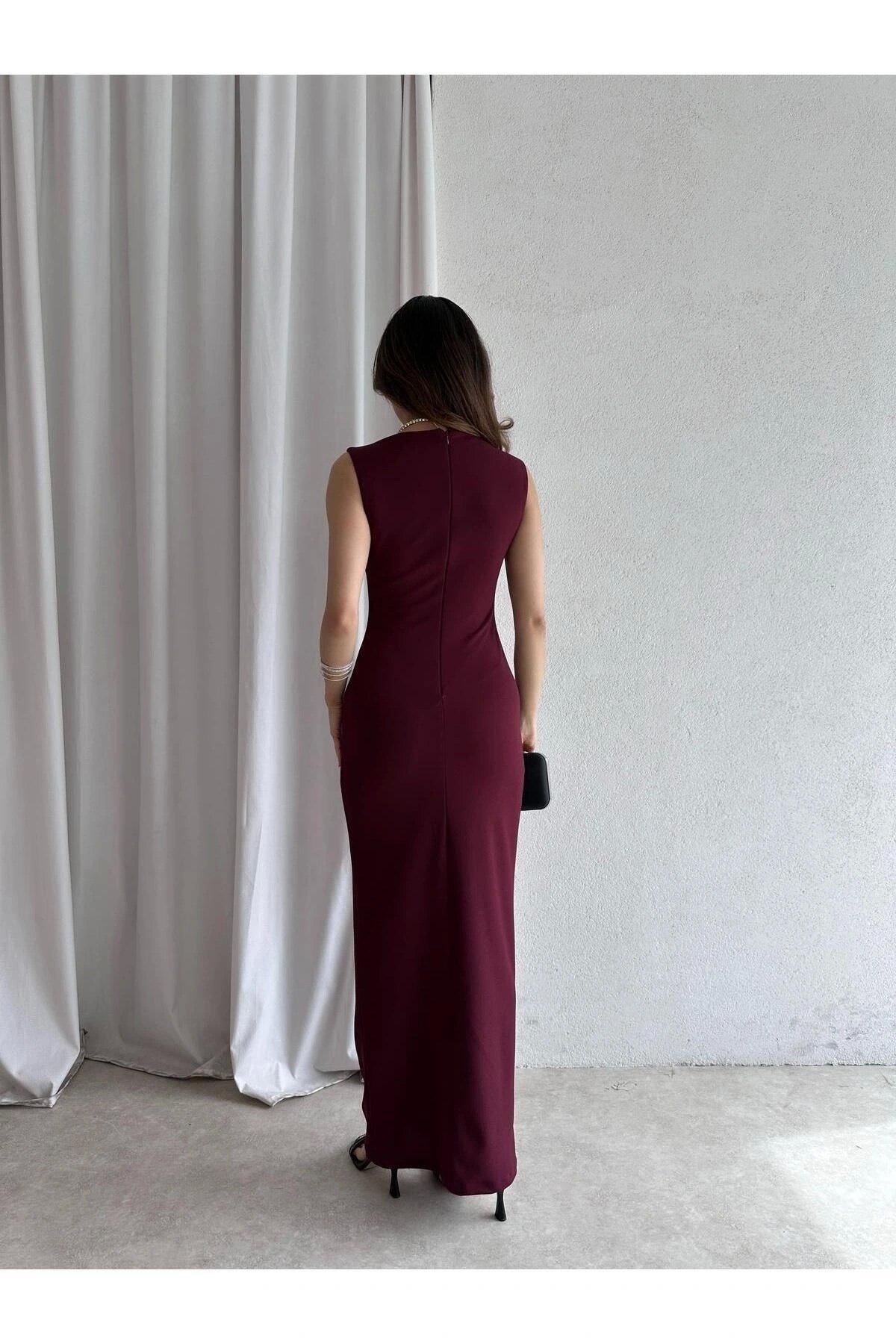 Kadın Maxi Elbise - Bordo