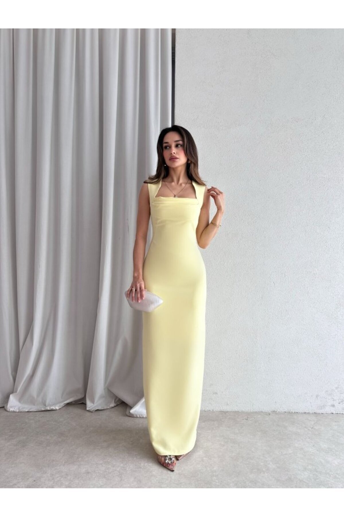 Kadın Maxi Elbise - Sarı