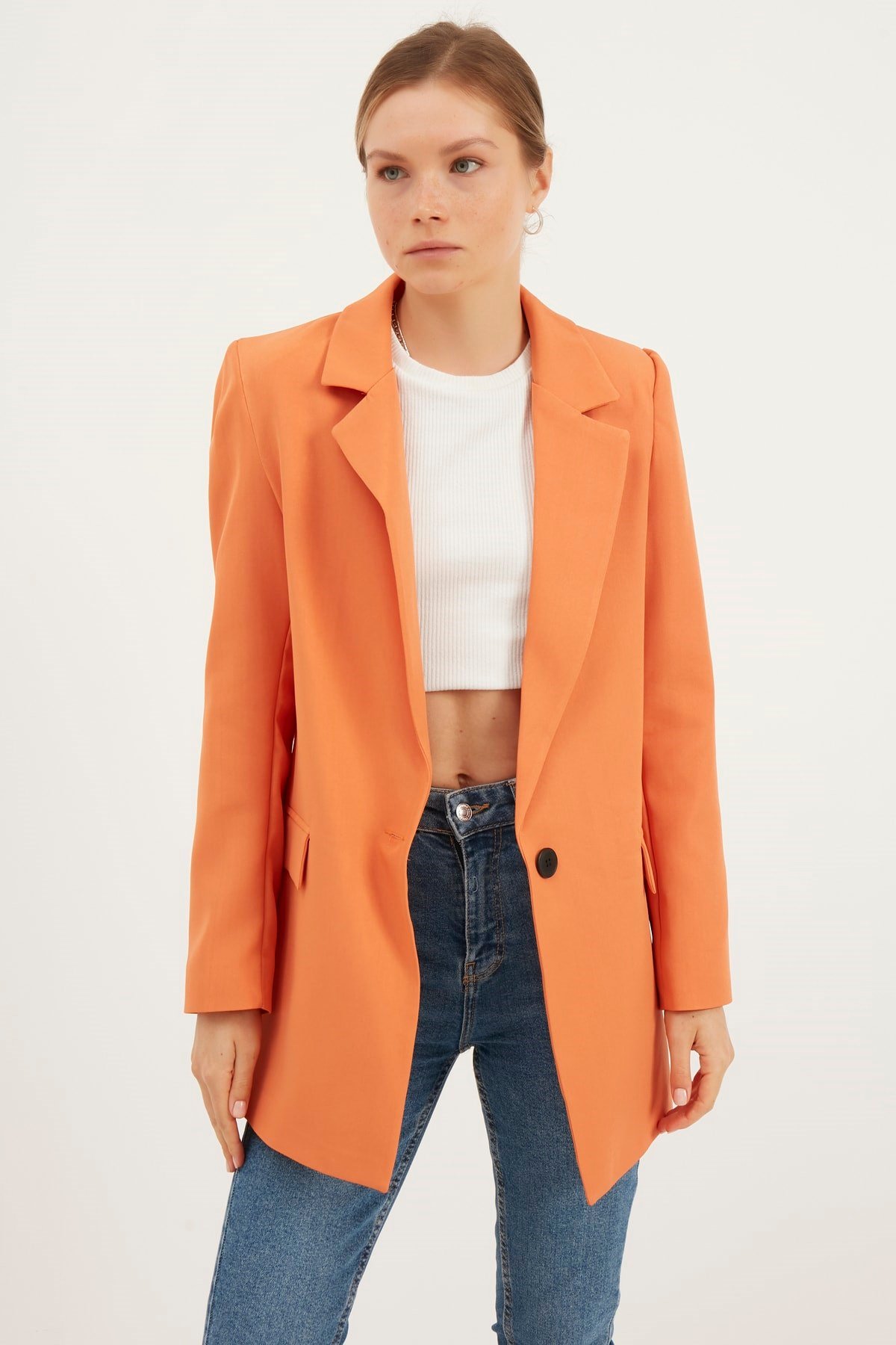 Kadın Oranj Blazer Ceket
