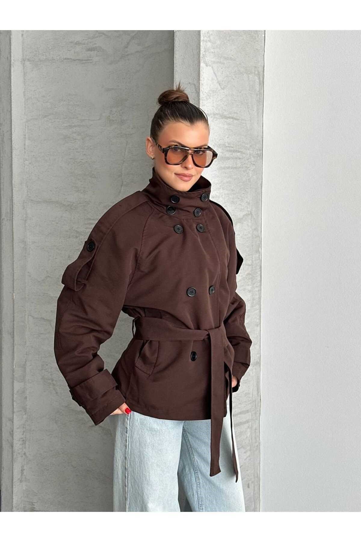 Kadın Oversize Muadil Su İtici Trençkot