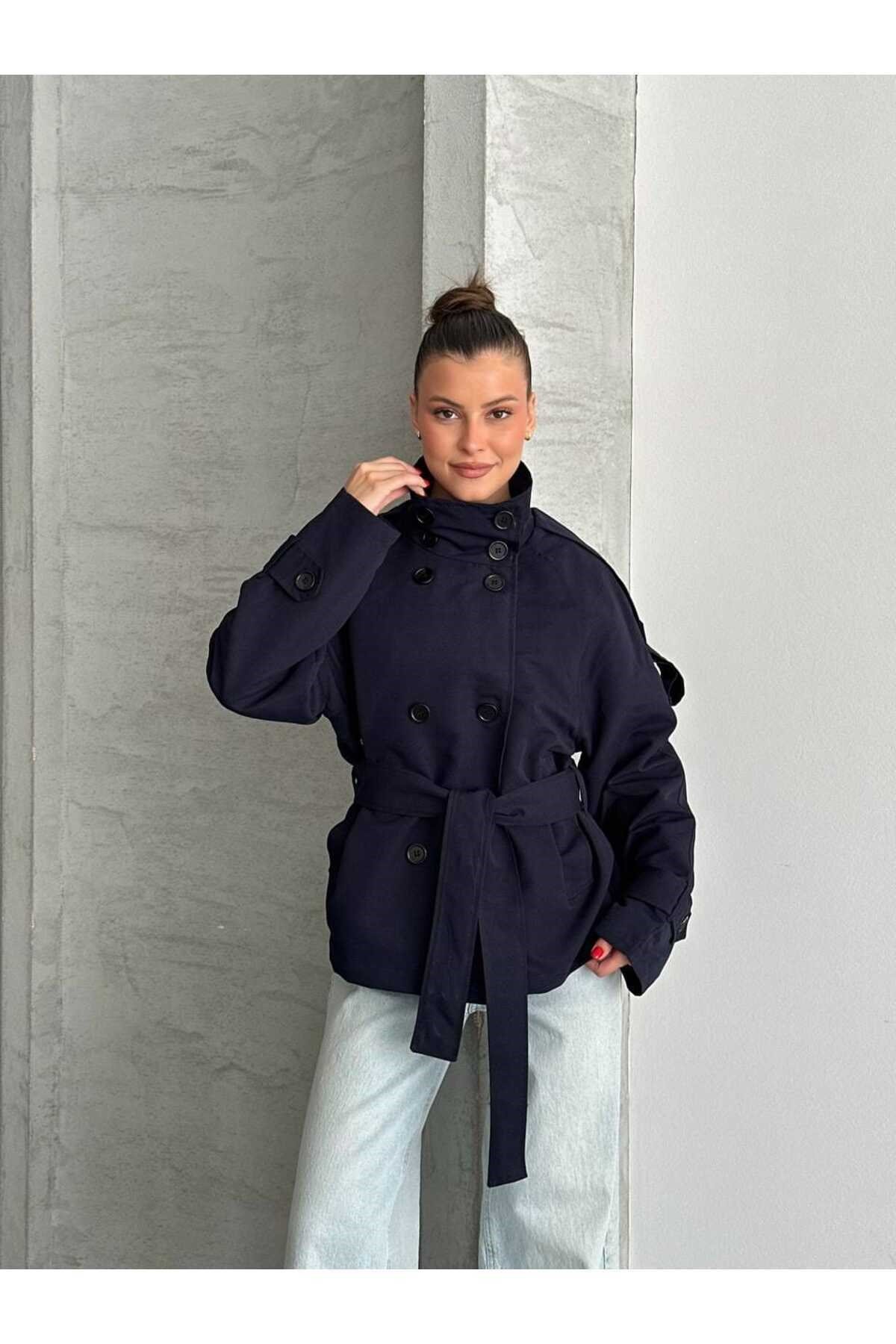 Kadın Oversize Muadil Su İtici Trençkot