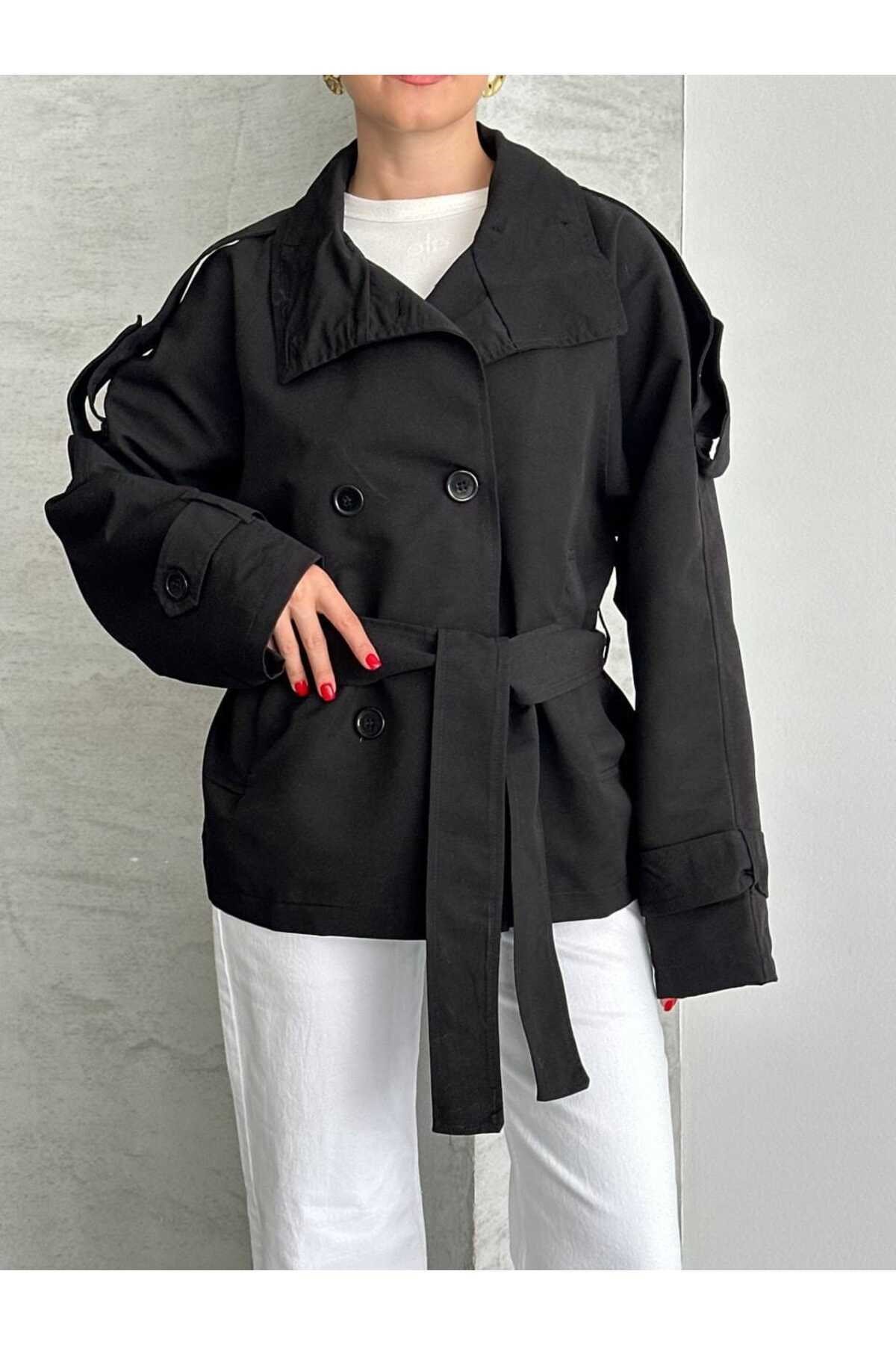 Kadın Oversize Muadil Su İtici Trençkot